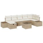 Casa si Gradina - Gradina si terasa - Mobilier exterior - Canapele si fotolii gradina - Set de canapea de gradina de 8 piese cu perne bej din poliratane - Infinity.ro