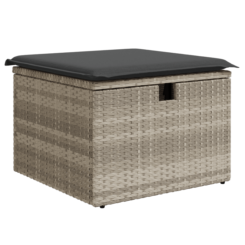 Casa si Gradina - Gradina si terasa - Mobilier exterior - Canapele si fotolii gradina - Set Canapea pentru Gradina cu 8 Piese si Perne Gri Deschis din Ratan Poli - Infinity.ro