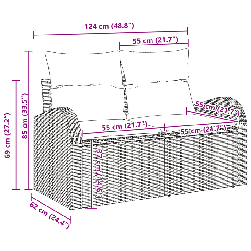 Casa si Gradina - Gradina si terasa - Mobilier exterior - Canapele si fotolii gradina - Set Canapea pentru Gradina cu 8 Piese si Perne Gri Deschis din Ratan Poli - Infinity.ro