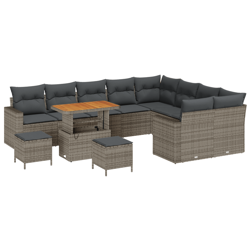 Casa si Gradina - Gradina si terasa - Mobilier exterior - Canapele si fotolii gradina - Set Canapea Modulara Gradina 12 Piese Gri Ratan Poly - Infinity.ro