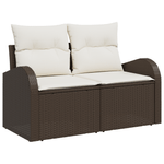 Casa si Gradina - Gradina si terasa - Mobilier exterior - Canapele si fotolii gradina - Set Canapea pentru Gradina de 6 Piese cu Perne Maro Ratan Poli - Infinity.ro