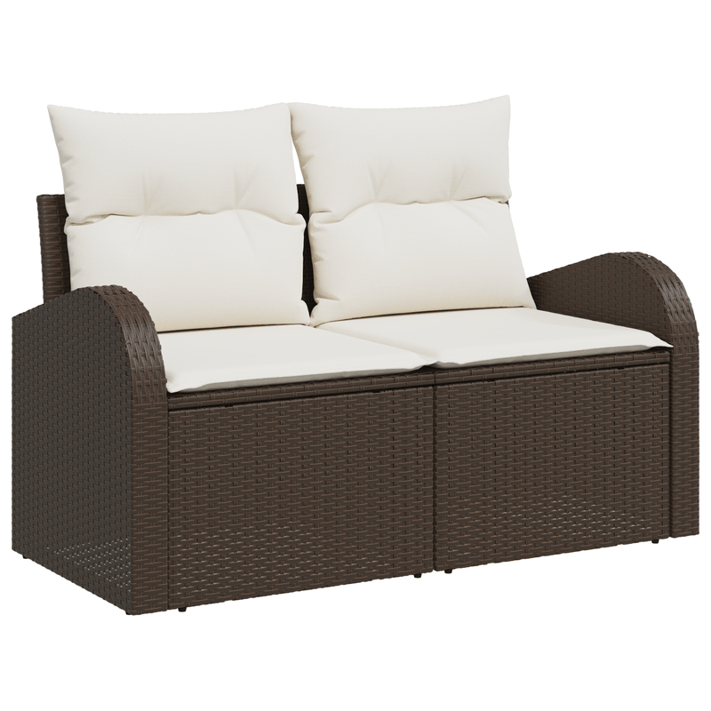 Casa si Gradina - Gradina si terasa - Mobilier exterior - Canapele si fotolii gradina - Set Canapea pentru Gradina de 6 Piese cu Perne Maro Ratan Poli - Infinity.ro