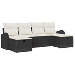 Casa si Gradina - Gradina si terasa - Mobilier exterior - Canapele si fotolii gradina - Set de canapea pentru gradina format din 6 piese cu perne Negru Poliratan - Infinity.ro