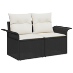 Casa si Gradina - Gradina si terasa - Mobilier exterior - Canapele si fotolii gradina - Set de Canapea pentru Gradina 8 Piese cu Pernute Negru din Poliratan - Infinity.ro