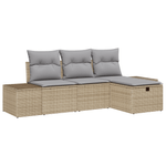 Casa si Gradina - Gradina si terasa - Mobilier exterior - Canapele si fotolii gradina - Set de canapea de gradina cu perne Bej Ratan Poli - Infinity.ro