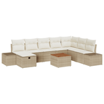 Casa si Gradina - Gradina si terasa - Mobilier exterior - Canapele si fotolii gradina - Set de Canapea pentru Gradina 9 Piese cu Perne Bej din RatanSintetic - Infinity.ro