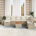 Casa si Gradina - Gradina si terasa - Mobilier exterior - Canapele si fotolii gradina - Set de Canapea pentru Gradina 9 Piese cu Perne Bej din RatanSintetic - Infinity.ro
