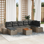 Casa si Gradina - Gradina si terasa - Mobilier exterior - Canapele si fotolii gradina - Set de canapele de gradina de 8 piese cu perne Gri Ratan Sintetic - Infinity.ro
