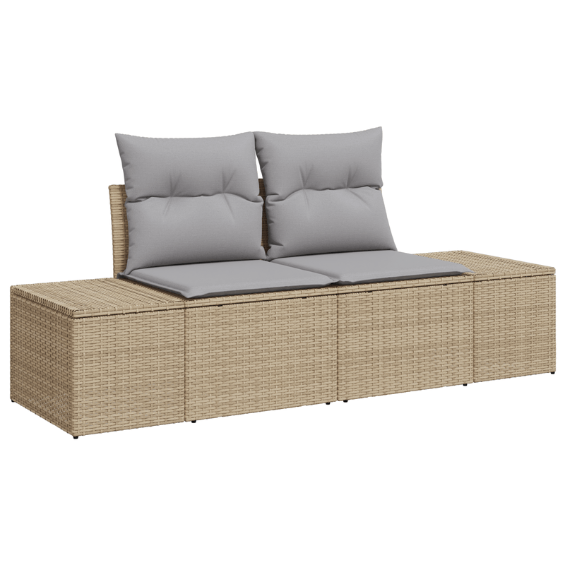 Casa si Gradina - Gradina si terasa - Mobilier exterior - Canapele si fotolii gradina - Set de Canapea Gradina 6 Piese cu Perne Bej din Ratan Poli - Infinity.ro