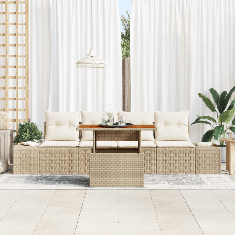 Casa si Gradina - Gradina si terasa - Mobilier exterior - Canapele si fotolii gradina - Set de Canapele pentru Gradina cu Perna Bej Poliratan - Infinity.ro