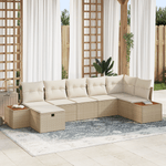 Casa si Gradina - Gradina si terasa - Mobilier exterior - Canapele si fotolii gradina - Set Canapea Gradina de 7 Piese cu Perne Bej Ratan Polimerizat - Infinity.ro