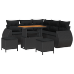 Casa si Gradina - Gradina si terasa - Mobilier exterior - Canapele si fotolii gradina - Set canapea gradina  cu perne, negru, poliratan, acacia - Infinity.ro