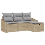 Casa si Gradina - Gradina si terasa - Mobilier exterior - Canapele si fotolii gradina - Set de 4 piese de canapea de gradina cu perne bej din ratan poli - Infinity.ro