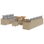 Casa si Gradina - Gradina si terasa - Mobilier exterior - Canapele si fotolii gradina - 10 Piese Canapea Gradina cu Perne Bej Poliratan - Infinity.ro