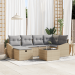 Casa si Gradina - Gradina si terasa - Mobilier exterior - Canapele si fotolii gradina - Set canapea gradina cu perne Bej din ratan poli - Infinity.ro