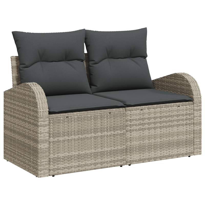Casa si Gradina - Gradina si terasa - Mobilier exterior - Canapele si fotolii gradina - Set Canapea Gradina  cu 8 Piese si Perne Gri Deschis Ratan Polimer - Infinity.ro