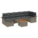 Casa si Gradina - Gradina si terasa - Mobilier exterior - Canapele si fotolii gradina - Set canapea de gradina cu 8 piese si perne Gri Poli Ratan - Infinity.ro