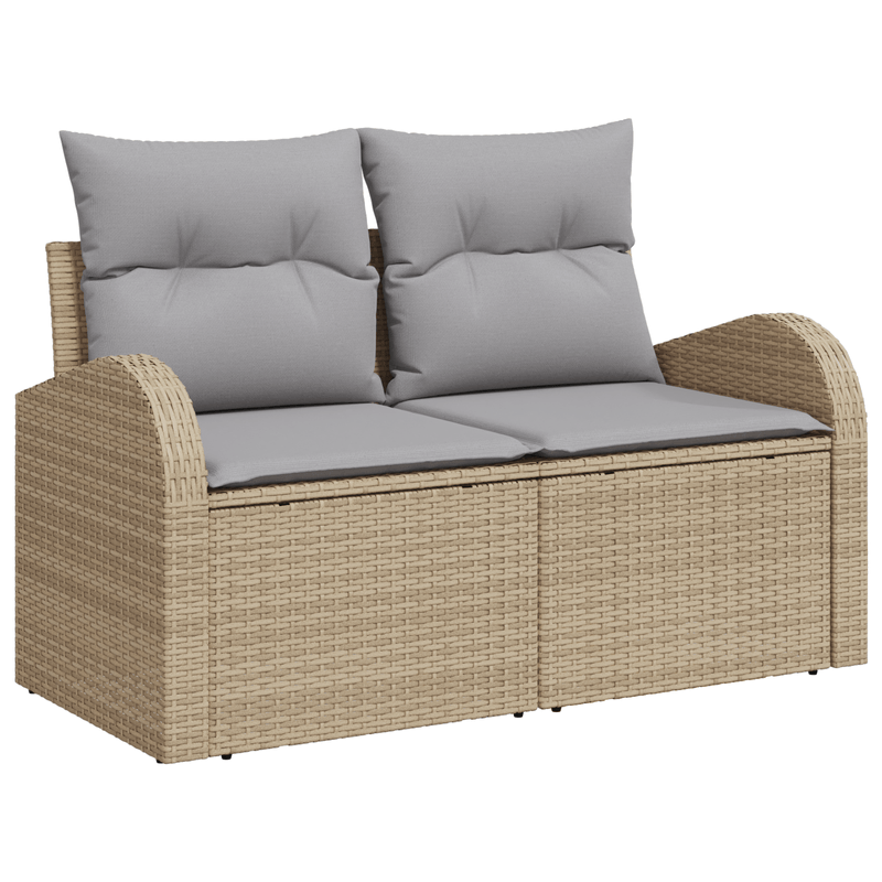 Casa si Gradina - Gradina si terasa - Mobilier exterior - Canapele si fotolii gradina - Set de Canapele Gradina de 9 Piese cu Perne Bej Poli Ratan - Infinity.ro