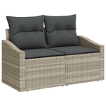 Casa si Gradina - Gradina si terasa - Mobilier exterior - Canapele si fotolii gradina - Set canapea de gradina cu perne Gri deschis Poliratan - Infinity.ro