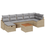 Casa si Gradina - Gradina si terasa - Mobilier exterior - Canapele si fotolii gradina - Set de 8 piese de sofa pentru gradina cu perne Bej din ratan poliesteric - Infinity.ro