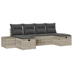 Casa si Gradina - Gradina si terasa - Mobilier exterior - Canapele si fotolii gradina - Set Canapea Gradina cu Perna Gri Deschis din Rattan Poli - Infinity.ro