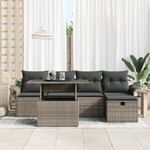 Casa si Gradina - Gradina si terasa - Mobilier exterior - Canapele si fotolii gradina - Set canapele gradina de 6 piese cu perne gri din ratan poli - Infinity.ro