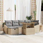 Casa si Gradina - Gradina si terasa - Mobilier exterior - Canapele si fotolii gradina - Set de 7 Piese Sofa Gradina cu Perne Bej Ratan Poli - Infinity.ro