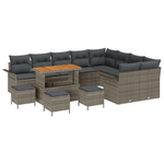 Casa si Gradina - Gradina si terasa - Mobilier exterior - Canapele si fotolii gradina - Set de Sofa pentru Gradina  cu 13 Piese si Pernute Gri din Ratan din Poliester - Infinity.ro