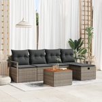 Casa si Gradina - Gradina si terasa - Mobilier exterior - Canapele si fotolii gradina - Set canapea de gradina  6 piese cu perne gri ratan poli - Infinity.ro
