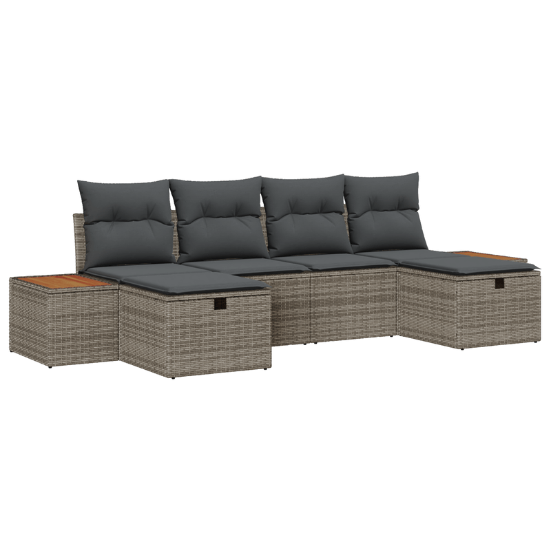 Casa si Gradina - Gradina si terasa - Mobilier exterior - Canapele si fotolii gradina - Set Canapea Gradina  cu Perne Gri Ratan Poli - Infinity.ro