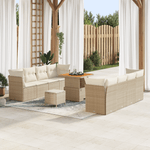 Casa si Gradina - Gradina si terasa - Mobilier exterior - Canapele si fotolii gradina - Set de sofa de gradina  cu perne bej din ratan acacia - Infinity.ro
