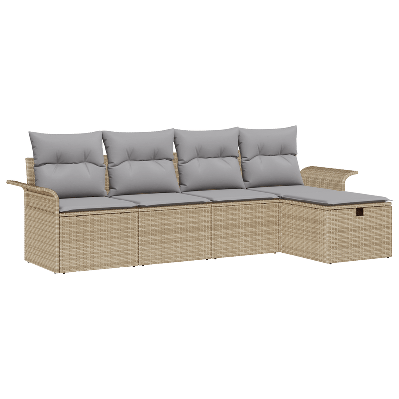 Casa si Gradina - Gradina si terasa - Mobilier exterior - Canapele si fotolii gradina - Set canapea gradina  cu perne bej din ratan poliester - Infinity.ro