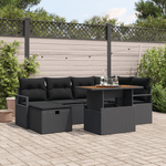Casa si Gradina - Gradina si terasa - Mobilier exterior - Canapele si fotolii gradina - Set de sofa de gradina  cu 7 piese si perne negre din ratan poli - Infinity.ro