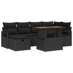 Casa si Gradina - Gradina si terasa - Mobilier exterior - Canapele si fotolii gradina - Set de sofa de gradina  cu 7 piese si perne negre din ratan poli - Infinity.ro