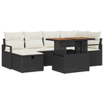 Casa si Gradina - Gradina si terasa - Mobilier exterior - Canapele si fotolii gradina - Set canapea gradina  7 piese cu perne Negru Ratan Poli - Infinity.ro