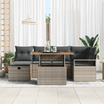 Casa si Gradina - Gradina si terasa - Mobilier exterior - Canapele si fotolii gradina - Set canapea de gradina  cu 7 piese si perne gri din ratan poli - Infinity.ro