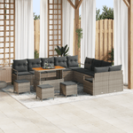 Casa si Gradina - Gradina si terasa - Mobilier exterior - Canapele si fotolii gradina - Set canapea gradina  14 piese cu perne Gri poliratan Acacia - Infinity.ro