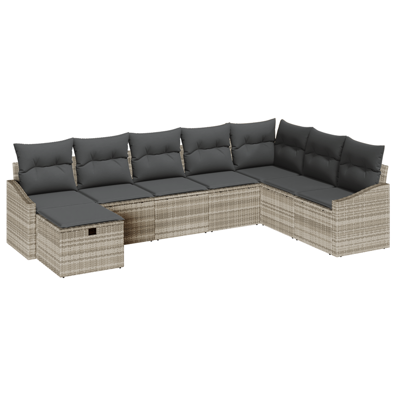 Casa si Gradina - Gradina si terasa - Mobilier exterior - Canapele si fotolii gradina - Set canapea gradina cu perne gri din ratan sintetic - Infinity.ro