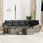 Casa si Gradina - Gradina si terasa - Mobilier exterior - Canapele si fotolii gradina - Set de canapea de gradina cu 7 piese si perne Gri din ratan sintetic - Infinity.ro