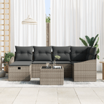Casa si Gradina - Gradina si terasa - Mobilier exterior - Canapele si fotolii gradina - Set de canapea de gradina cu 7 piese si perne Gri din ratan sintetic - Infinity.ro