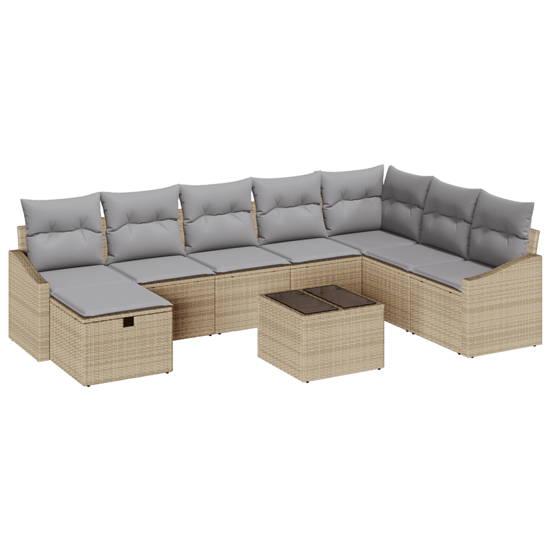 Casa si Gradina - Gradina si terasa - Mobilier exterior - Canapele si fotolii gradina - Set Canapea Gradina cu Perne Bej din Ratan Polimer - Infinity.ro