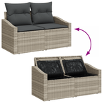 Casa si Gradina - Gradina si terasa - Mobilier exterior - Canapele si fotolii gradina - Set canapea gradina cu perne gri deschis din poliratan - Infinity.ro