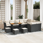 Casa si Gradina - Gradina si terasa - Mobilier exterior - Canapele si fotolii gradina - Set de Sofa pentru Gradina cu 13 Piese si Perne Negru Poliratan Acacia - Infinity.ro