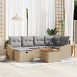 Casa si Gradina - Gradina si terasa - Mobilier exterior - Canapele si fotolii gradina - Set Canapea Gradina cu 7 Piese cu Perne Bej Ratan Poly - Infinity.ro