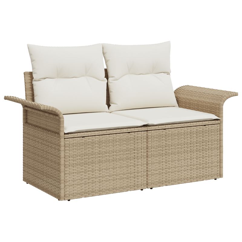 Casa si Gradina - Gradina si terasa - Mobilier exterior - Canapele si fotolii gradina - Set de sofa pentru gradina  9 piese cu perne Bej din poliratan - Infinity.ro