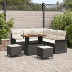 Casa si Gradina - Gradina si terasa - Mobilier exterior - Canapele si fotolii gradina - Set de Sofa pentru Gradina  cu 8 piese si perne negre din poliratan Acacia - Infinity.ro