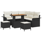 Casa si Gradina - Gradina si terasa - Mobilier exterior - Canapele si fotolii gradina - Set de Sofa pentru Gradina  cu 8 piese si perne negre din poliratan Acacia - Infinity.ro