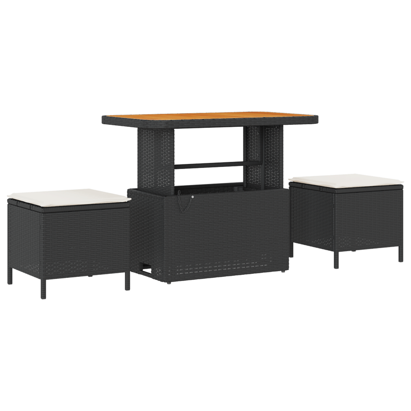 Casa si Gradina - Gradina si terasa - Mobilier exterior - Canapele si fotolii gradina - Set de Sofa pentru Gradina  cu 8 piese si perne negre din poliratan Acacia - Infinity.ro