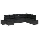 Casa si Gradina - Gradina si terasa - Mobilier exterior - Canapele si fotolii gradina - Set Canapea Gradina 8 Piese cu Perne Negru Ratan Polimeric - Infinity.ro