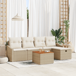 Casa si Gradina - Gradina si terasa - Mobilier exterior - Canapele si fotolii gradina - Set de canapea de gradina , 6 piese, cu perne, bej, ratan poly - Infinity.ro